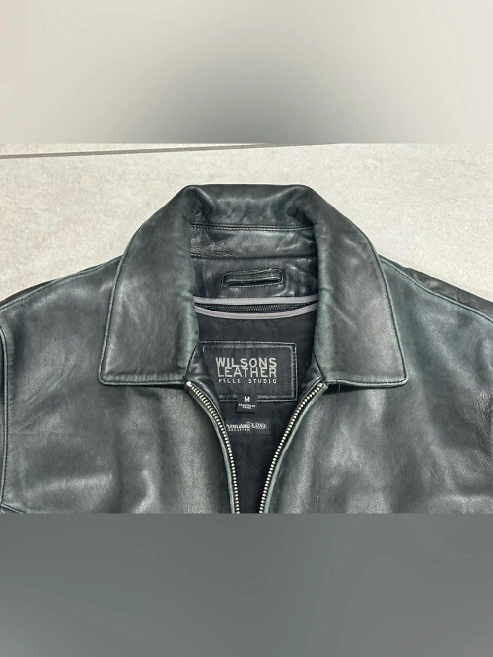 VTG Men’s Black WILSONS LEATHER JACKET Medium Pelle Studio Removable Lining - Picture 4 of 12